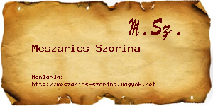 Meszarics Szorina névjegykártya